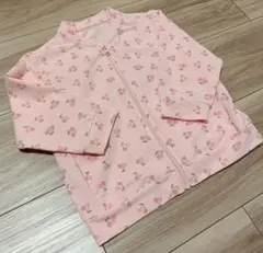 ユニクロ エアリズム UVカットメッシュブルゾン 80cm さくらんぼ柄 ピンク