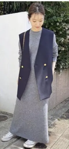 美品✨近年モデル スピックアンドスパン ウール ハイネックニットワンピース 黒 2025年最新】スピックアンドスパンニットワンピースの人気