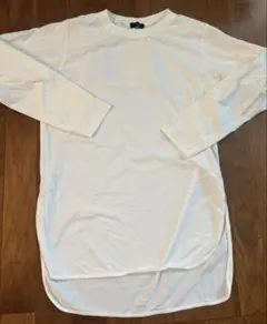 SHIPS コットン100% ロング丈Tシャツ ホワイト