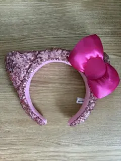 USJ ハローキティーカチューシャ ピンク スパンコール