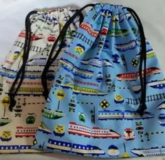 ★値下げ中【ハンドメイド】体操着入れ2枚/30*35/電車