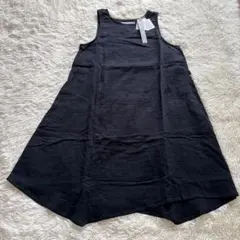 新品✨未使用　タグ付　ゼロハチマブ　ノースリーブロングワンピース　綿　ブラック