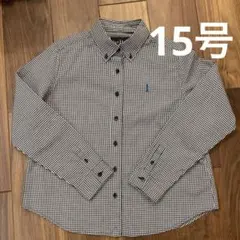 【イーストボーイ】レディース　チェック柄　ボタンダウンシャツ　15号