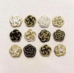 【水引】梅結び 3本取り　黒白×ゴールド☆