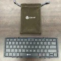 iClever 折りたたみ式キーボード 黒 収納袋付き