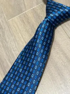 レノマ renoma ネクタイ イタリア製 シルク100% ブルー 総柄 幾何学