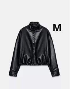 ZARA ザラ　フェイクレザー パデッドボンバージャケット　新品、未使用