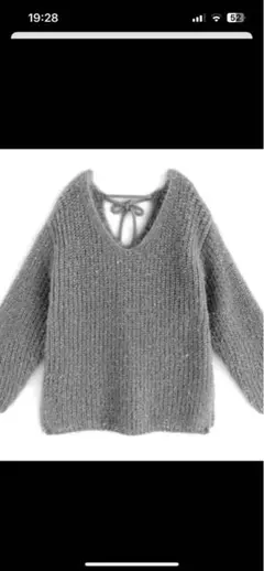 シャギーニット グレー