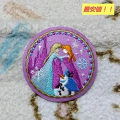ディズニー　刺繍缶バッチ　アナ雪