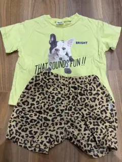 BREEZE イエローTシャツ ヒョウ柄ショートパンツ 90サイズ