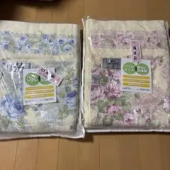 西川合繊肌掛け布団、サンダーソン、かわいいバラ柄、グリーン系