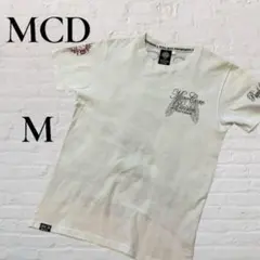⁠MCD 半袖Tシャツ 刺繍ロゴ プリント M 白 メンズ サーフ ストリート⁠