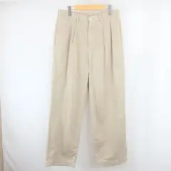 イタリア製 RICCARDO METHA タック ワイド チノ パンツ 48