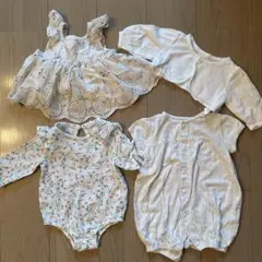 ベビー服 ロンパース 4点セット まとめ売り 女の子 3-6M 60cm