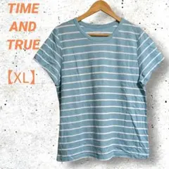 古着　TIME AND TRUE　Ｔシャツ　【XL】　半袖　ボーダー　16-18