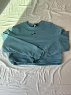 NIKE ナイキ レディース トレーナー 水色 M ショート丈 スウェット