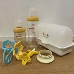 Pigeon 哺乳瓶 2本セット 消毒ケース 歯がため