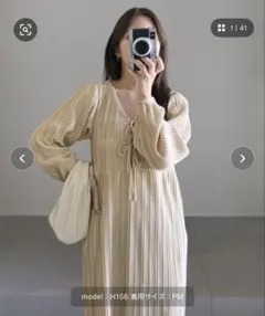 神戸レタス　KOBE LETTUCE 前後2way長袖プリーツワンピース