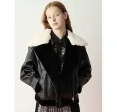 furfur ファーファー　ボンバージャケット　レザー　アウター　スタンドネック