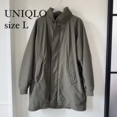UNIQLO 防風パデッドコート Lサイズ フードあり オリーブ