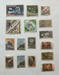 海外　外国　使用済み切手　16枚