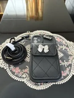 ブラックキルティングiPhoneケース