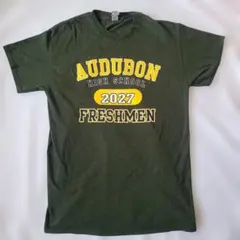 US古着 ギルダン カレッジ風 Tシャツ オーデュボン高校 深緑 Mサイズ