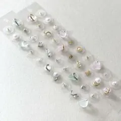 耳つぼジュエリー ピアス シール 40粒 ピンク グリーン ゴールド シルバー