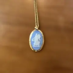 Wedgwood 青色陶器ペンダントネックレス