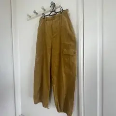 ニコアンドカーゴパンツ マスタードイエロー ゴムウエスト