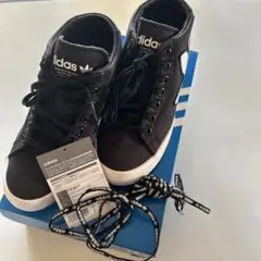 adidasブラック ハイカットスニーカーシークレットヒール23.0cm