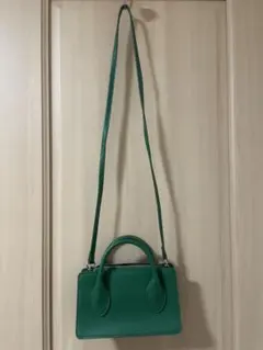 新品✨2way グリーン レザー ハンドバッグ ショルダー ZARA 風