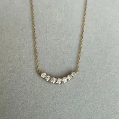 K18 無色透明天然ダイヤモンド 0.20ct ラインネックレス 宝石鑑定書 