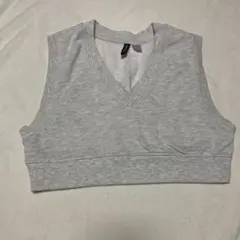 H&M 裏起毛ベスト ホワイト／グレー サイズS