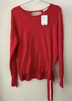 インデックス index 赤いスタイル ニット レッドバックオープンニット M