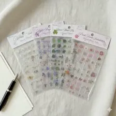 押し花風シール 透明 立体 コラージュ ジャンクジャーナル ボタニカル 文具女子