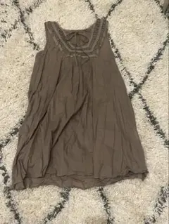 フェアリー グランジ カーキ ノースリーブ ワンピース