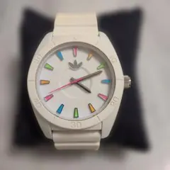 adidas クォーツ アナログ 腕時計 ホワイト。電池交換済み！美品！