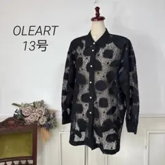 60美品　大きいサイズ　OLEART モノクロ　レース編み　チュニック