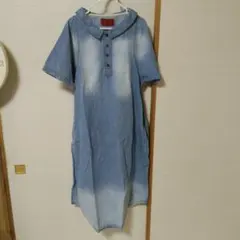 デニム半袖ワンピース