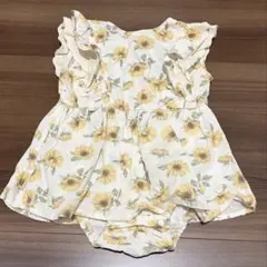 tete a tete ひまわり柄ロンパース 80