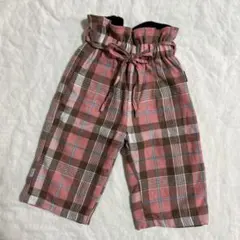 韓国子供服　チェック柄長ズボンパンツ 90cm