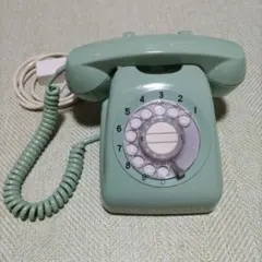 昭和レトロ ダイヤル式電話機 ミントグリーン 黒電話 - メルカリ
