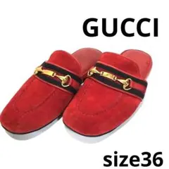 GUCCI グッチ　シェリーライン　ルームシューズ　赤　サイズ 36のサムネイル