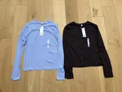 GU ソフトシアークルーネックT カーディガン ２枚セット