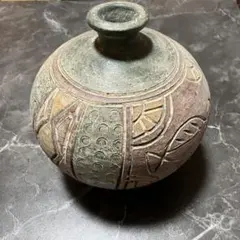 中国清時代 中国美術 黄南京 人物画 茶つば 木箱付 トヒカエ h約11.5