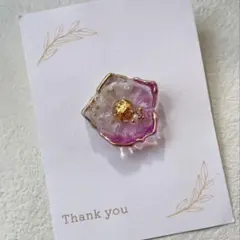 no.339 桃色花のヘアゴム/ポニーフック/ブローチ　ハンドメイド