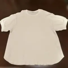 新品XLサイズUNIQLO リブニット半袖 ホワイト