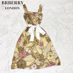 BRBERRY LONDON シルク 100% 花柄 リボン ロゴ ワンピースのサムネイル