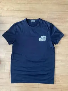 美品QR確認済】モンクレール ダブルワッペンロゴ刺繍 Tシャツ 黒 M